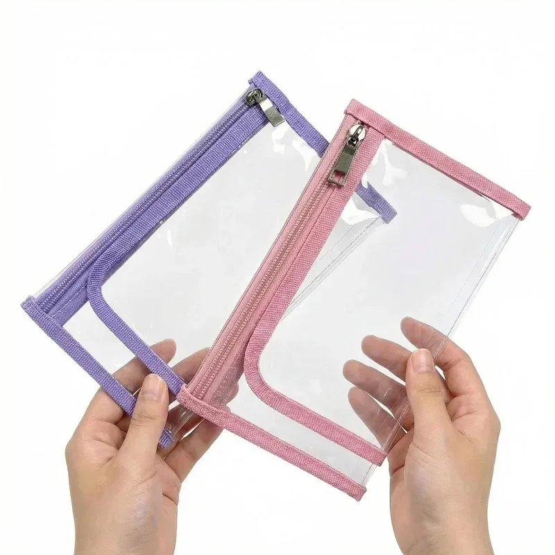 sac cosmétique transparent en pvc - pochette de toilette imperméable transparente pour les voyages, organiseur portable de maquillage et de passeport pour femmes et hommes