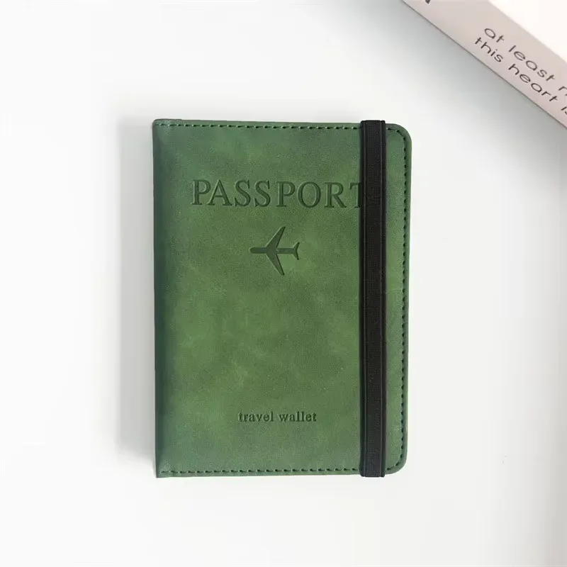 homefish porte-passeport vintage rfid pour femmes et hommes, portefeuille multifonction en cuir pu pour cartes d'identité et bancaires, accessoire de voyage