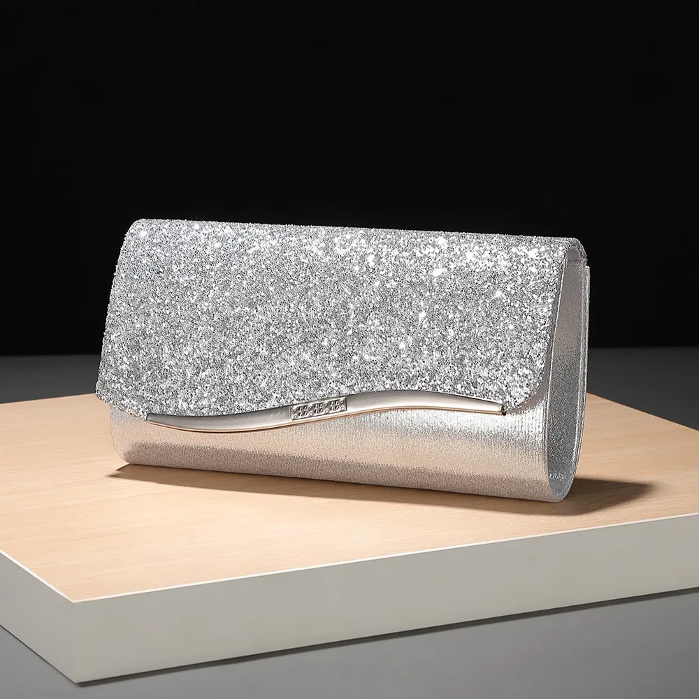 nouveau sac de soirée en sequins métalliques - élégant sac à main de style féminin pour banquet et soirée - sac à bandoulière à chaîne tendance