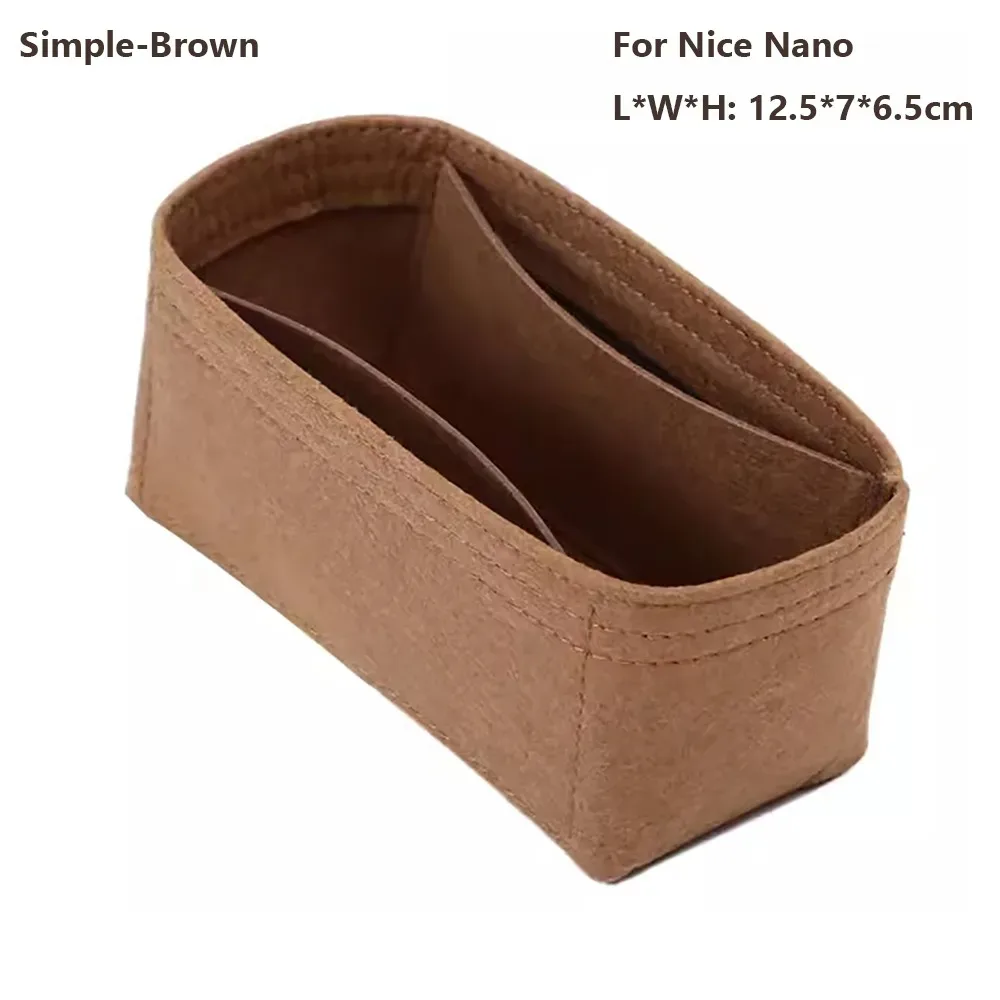 organisateur de sac à main en feutre, support de sac, doublure de sac, rangement portable, sac interne pour lv nice nano/mini/bb/vanity