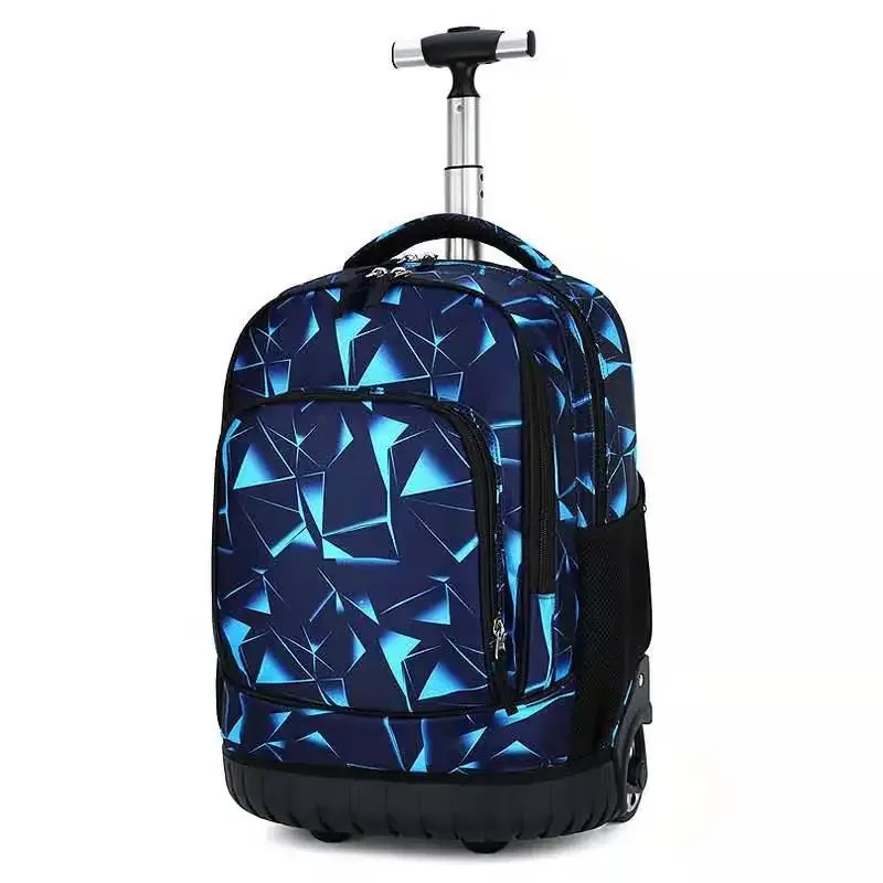 sac dos oxford cloth motifs animaux rose violet bleu format rectangulaire roulettes fixes usage école voyage
