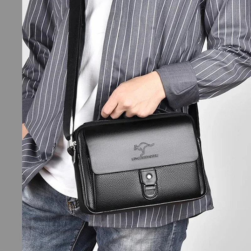 sac à bandoulière en cuir élégant pour homme, sac à main décontracté avec sangle réglable, parfait pour le travail, les voyages et les trajets quotidiens
