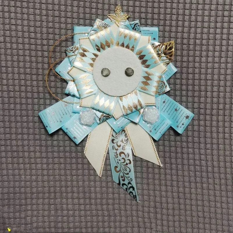 accessoires de luxe pour sacs ita. badge artisanal, décoration en ruban et rosette. sac à dos lolita avec porte-gadget en soie