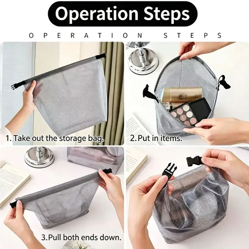 sac de rangement unisexe imperméable à grande capacité avec cordon de serrage pour articles de toilette, gym, lessive, idéal comme trousse de toilette de salle de bain