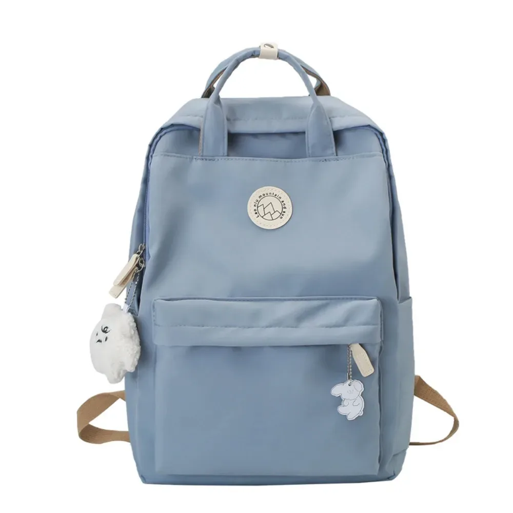 sac à dos léger et imperméable pour femmes, grande capacité, couleur unie, sac d'école en nylon, sac à dos ergonomique de voyage et de loisirs