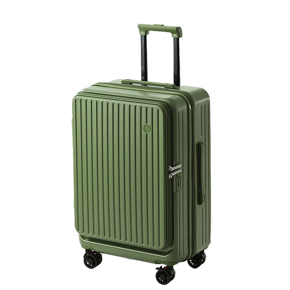 valise extensible multifonctionnelle à ouverture frontale avec porte-gobelet, bagage de grande capacité 360 °   roues amortissantes 20' 24' 28'