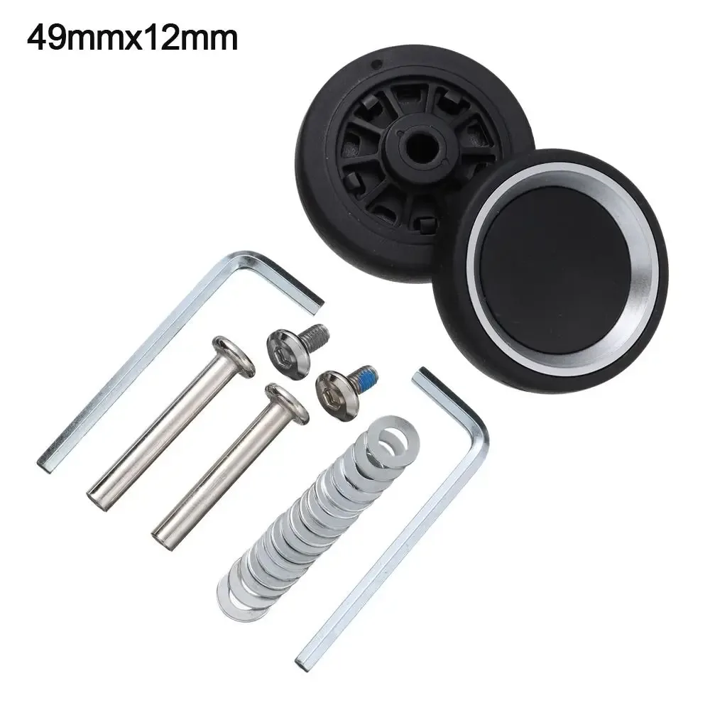 roues de remplacement avec vis pour valise de voyage, kit de réparation d'essieux, roulette silencieuse, bricolage, 2 pièces