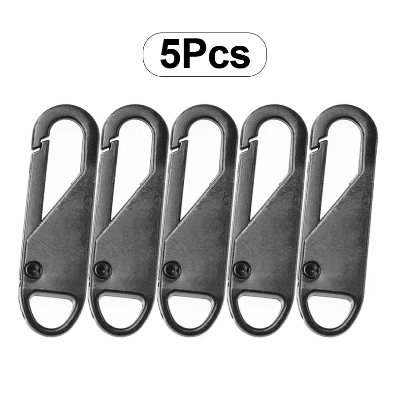 lot de 5 tirettes de fermeture éclair universelles en alliage métallique, remplaçables, pour sacs à bagages, outil de couture diy, kit de réparation