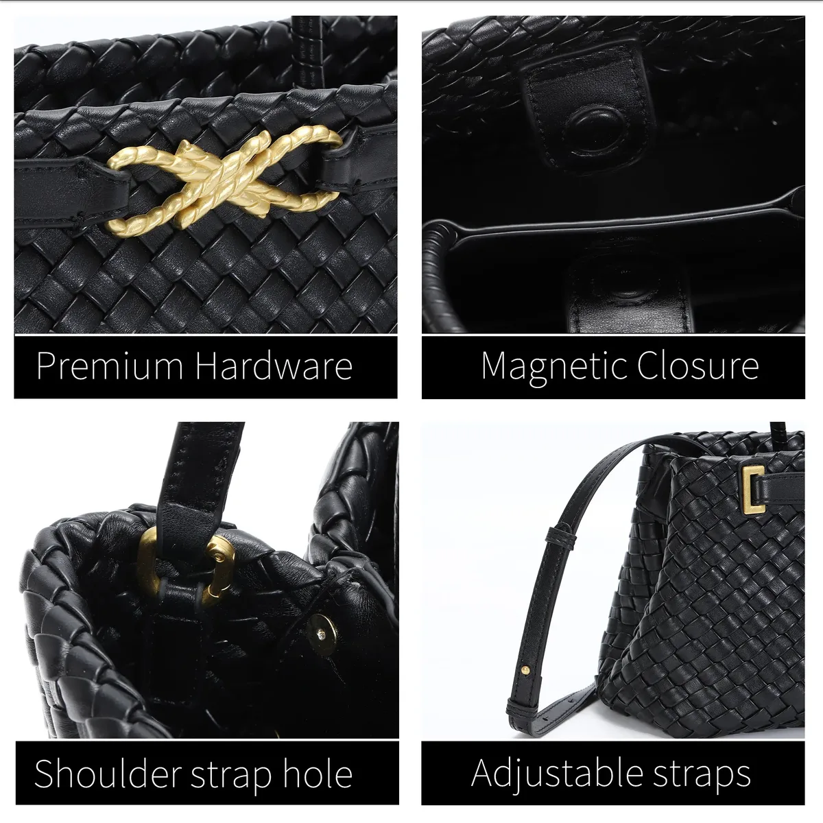 sac fourre-tout tissé pour femme en cuir végétalien, sac à bandoulière, sac à main de créateur avec poignée supérieure, sac sous le bras tendance, pochette pour téléphone