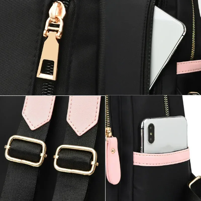 sac à dos de couleur contrastée pour femmes, sacs d'école de grande capacité pour adolescents, sac à dos de voyage oxford étanche pour filles