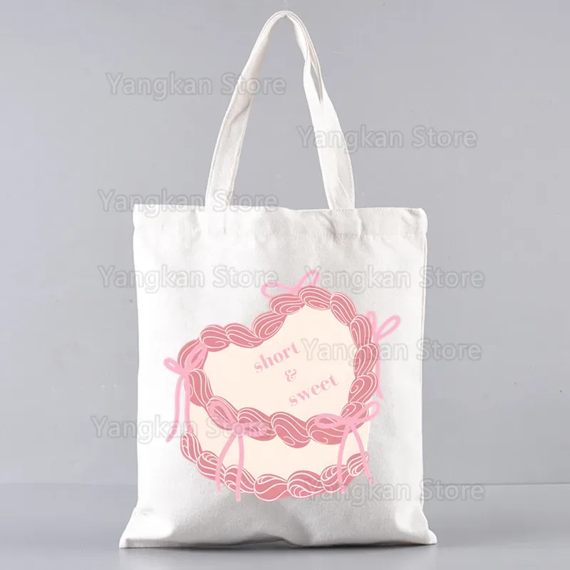 sabrina carpenter short n' sweet sacs à main unisexes sac fourre-tout en toile personnalisé imprimé utilisation quotidienne sac de courses décontracté de voyage réutilisable