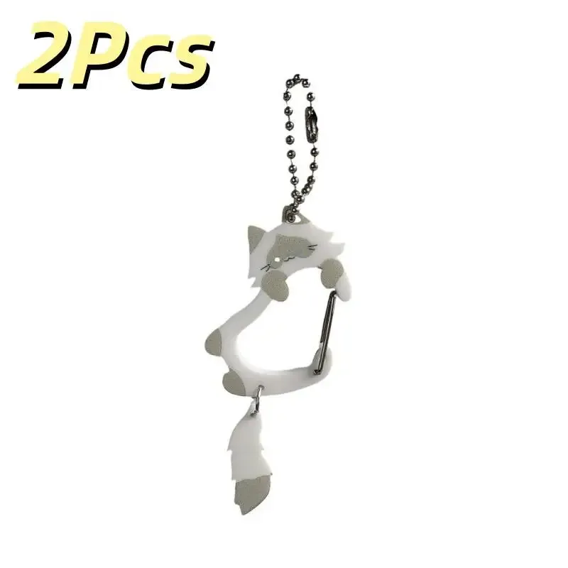 lot de 2 porte-clés chat à queue mobile, pendentif queue qui bouge avec mousqueton pour sac à dos, sac à main, décoration, cadeau pour les amoureux des chats