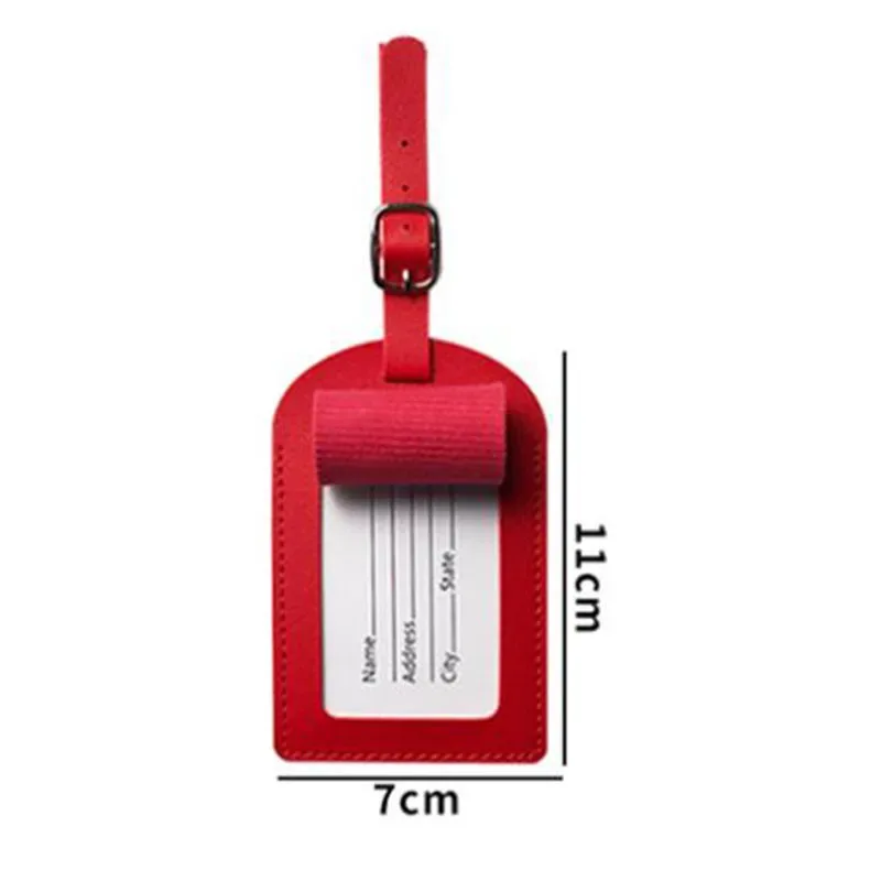 étiquette de bagage en cuir pu pour hommes et femmes, adresse de valise mignonne, étiquette de sac d'embarquement de bagages, porte-adresse d'identification de nom, accessoires de voyage