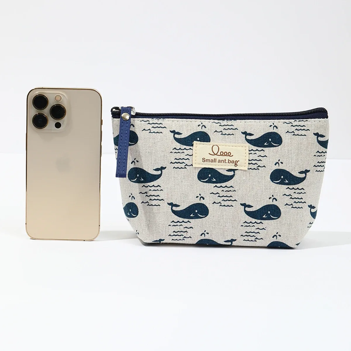 pochette à fermeture éclair en tissu, sac de rangement pour cosmétiques, porte-cartes multifonctionnel en toile, pochette pour clés, sac pour téléphone, trousse de toilette