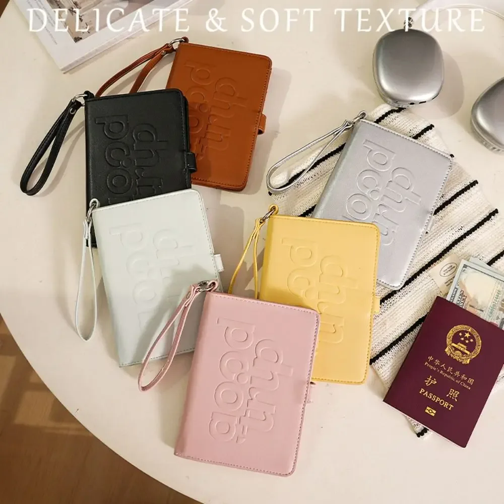 porte-cartes en pu, sac de voyage pour passeport, porte-billets avec cordon de suspension, portefeuille pliable multifonctionnel, accessoires de voyage