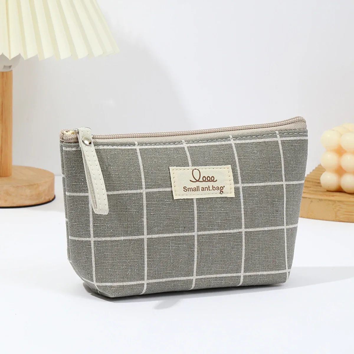 pochette à fermeture éclair en tissu, sac de rangement pour cosmétiques, porte-cartes multifonctionnel en toile, pochette pour clés, sac pour téléphone, trousse de toilette