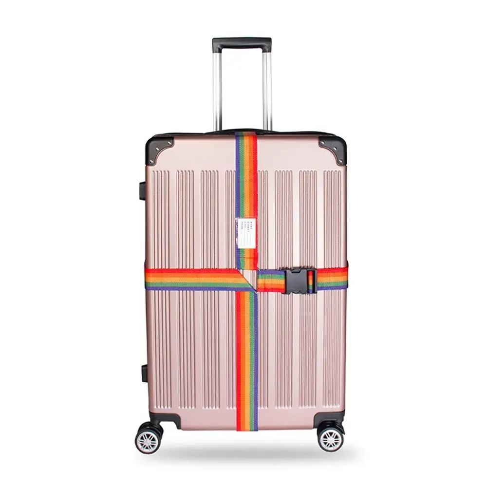 sangles de valise arc-en-ciel avec étiquette nominative, accessoires de voyage, sangles de bagage, sangles de fixation pour valises