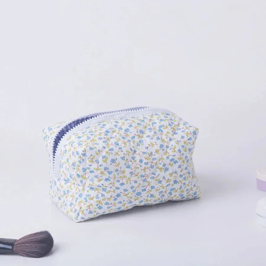 organisateur de rangement, trousse de maquillage matelassée florale, pochette cosmétique imprimée de fleurs, grande trousse de maquillage de voyage, accessoire de maquillage