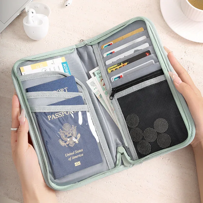 porte-passeport de voyage portable, élégant, grande capacité, portefeuille à main, porte-cartes de crédit, pochette pour documents de voyage