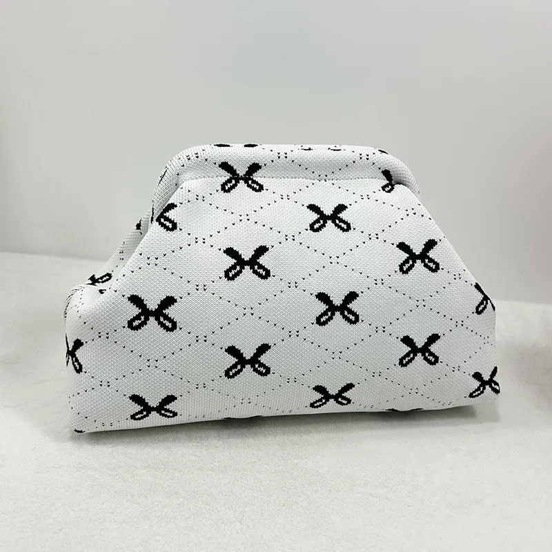 sacs à main tissés au crochet pour femmes, pochette de plage d'été, sacs à main tricotés, pochette de boulettes froncée, mignon nuage décontracté, sac colorblock