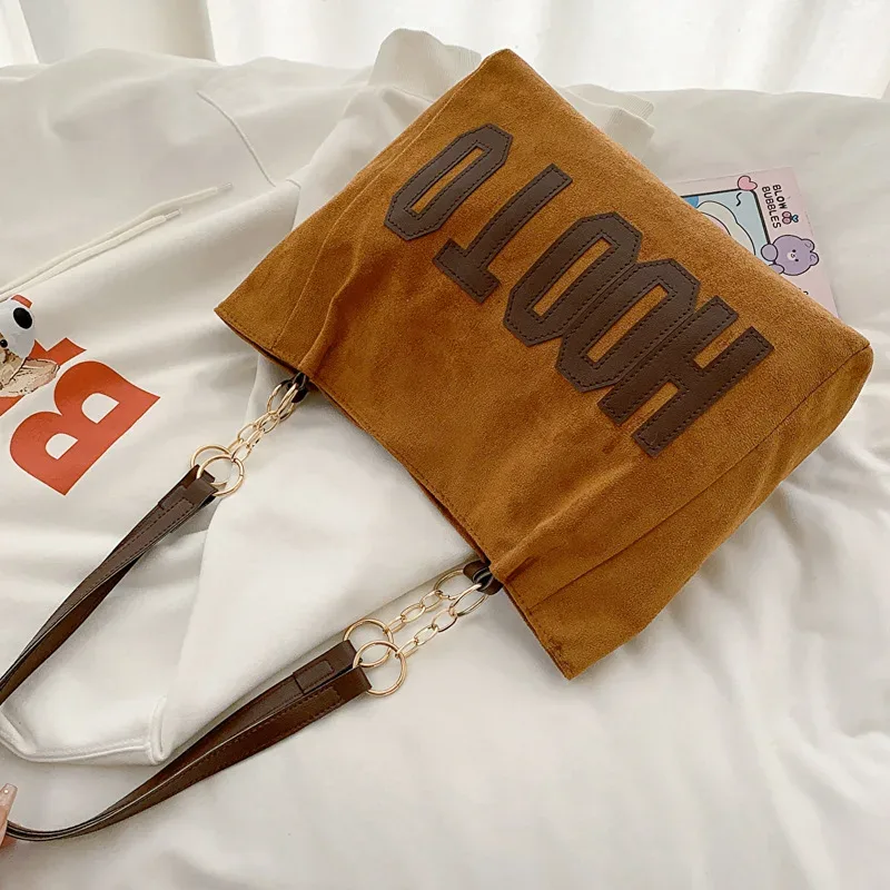 sac à bandoulière de couleur unie, sac fourre-tout avec lettres tendance, sac à main de campus en toile pour femmes, bureau, collège, travail, sacs à main de voyage bolsa