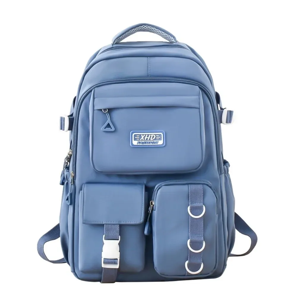 sac à dos scolaire en nylon, multi-poches, bretelles rembourrées réglables, sac à dos pour ordinateur portable, grande capacité, résistant à l'eau