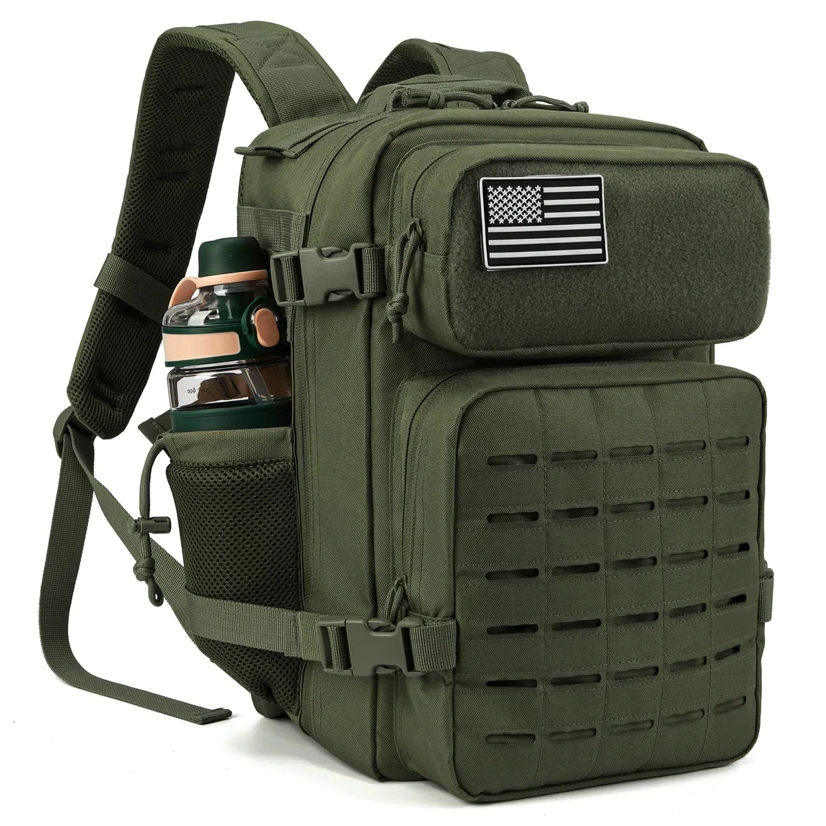 sac à dos tactique 25l pour hommes, sac de survie découpé au laser, petit sac de randonnée, sac de sport, sac à dos de randonnée avec deux porte-gobelets