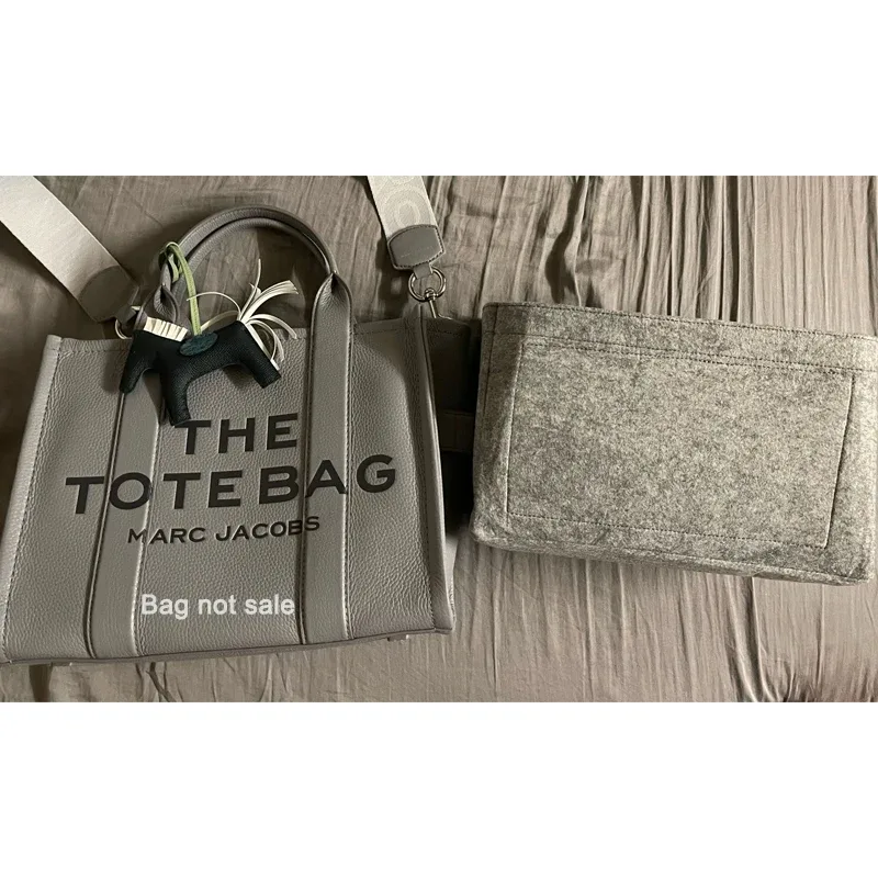 insert organisateur de sac à main adapté pour marc jacobs le sac fourre-tout en cuir de toile petit moyen grand, doublure de sacs à main de poche intérieure