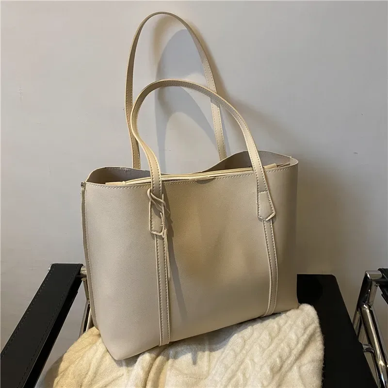 sac pour femmes de grande capacité, nouveau sac fourre-tout en cuir souple, sacs à bandoulière simples décontractés et polyvalents pour femmes, sacs à main de style coréen