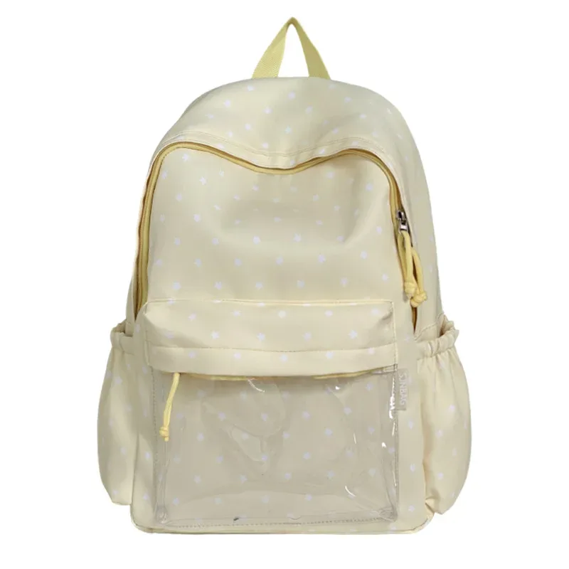 sac à dos scolaire grande capacité pour jeunes filles, décontracté, en nylon imperméable, motif à pois, style campus pour jeunes