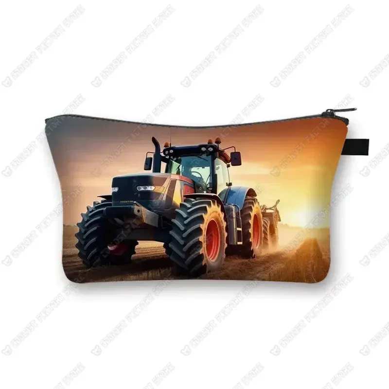 trousse de maquillage de ferme pour femme, jeu avec le tracteur, boîte de maquillage, stockage de poudres, portefeuille pour femme, étui cosmétique, récolte
