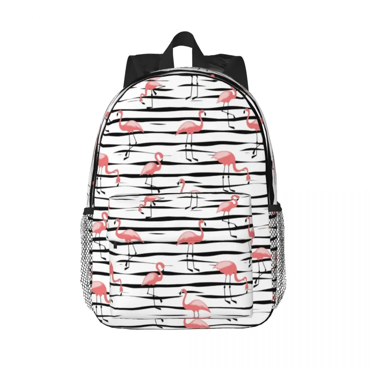 sac à dos à motif sans couture pour femmes et hommes, sac à livres pour étudiants, convient aux sacs pour ordinateur portable 15 pouces, plantes tropicales, flamant rose, oiseau