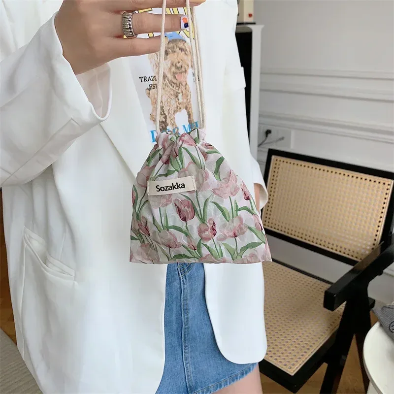 sac de rangement kawaii grill floral pour femmes, sac à main de voyage cosmétique, porte-monnaie rouge à lèvres, sacs de maquillage mignons, portefeuille en poudre, petit