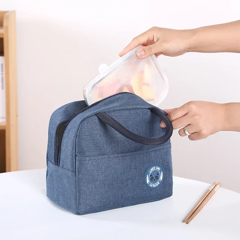 sac de rangement de voyage unisexe multifonctionnel, sac isotherme portable, boîte à bento en aluminium imperméable, sac à bento pour étudiants