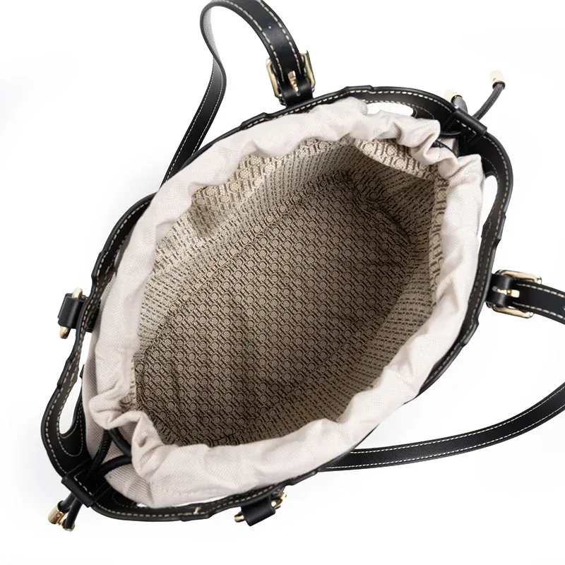 sac fourre-tout ajouré 2-en-1 ch pour femme, sac à bandoulière de luxe de créateur, sac seau rouge bordeaux pour le travail