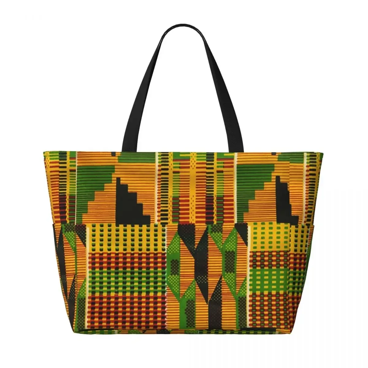 sac fourre-tout personnalisé en tissu kente africain pour femmes, grande capacité, sacs de voyage traditionnels ethniques africains ankara plage salle de sport