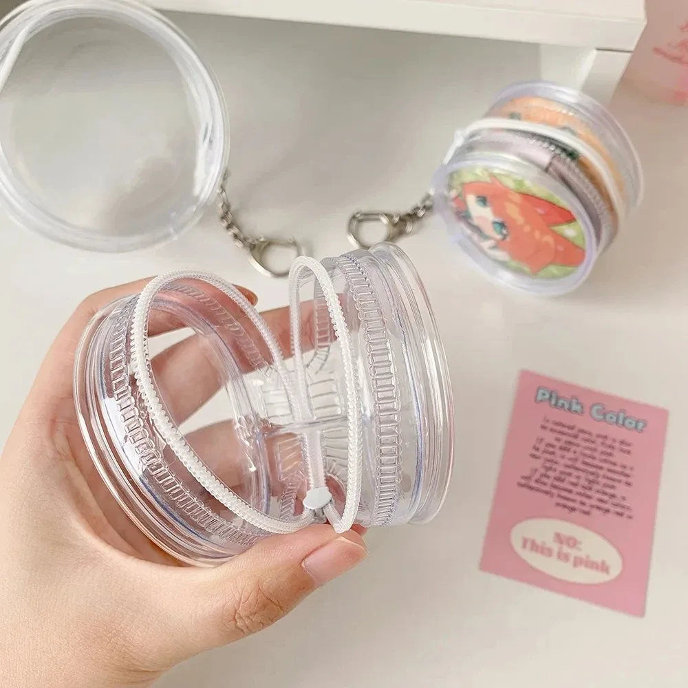 sac de présentation rond transparent en pvc pour badges, porte-épingles, vitrine pour figurines, sac à dos mignon pour bébé qui marche