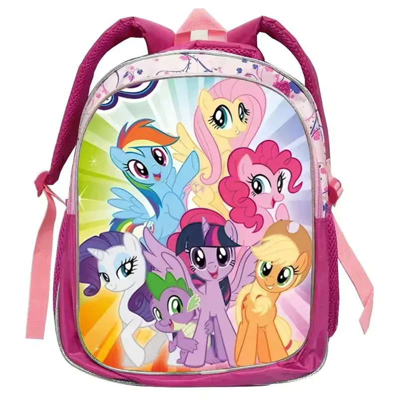 sac à dos rose my little pony rainbow equestria, cartable de maternelle, sac à double épaule, sac de voyage en cuir, cadeaux