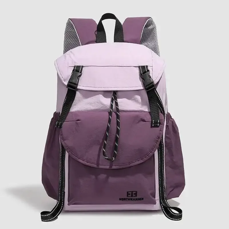 2025 printemps nouveau décontracté color-block femmes sac à dos à la mode voyage sport double sacs à bandoulière grande capacité cordon sac à dos