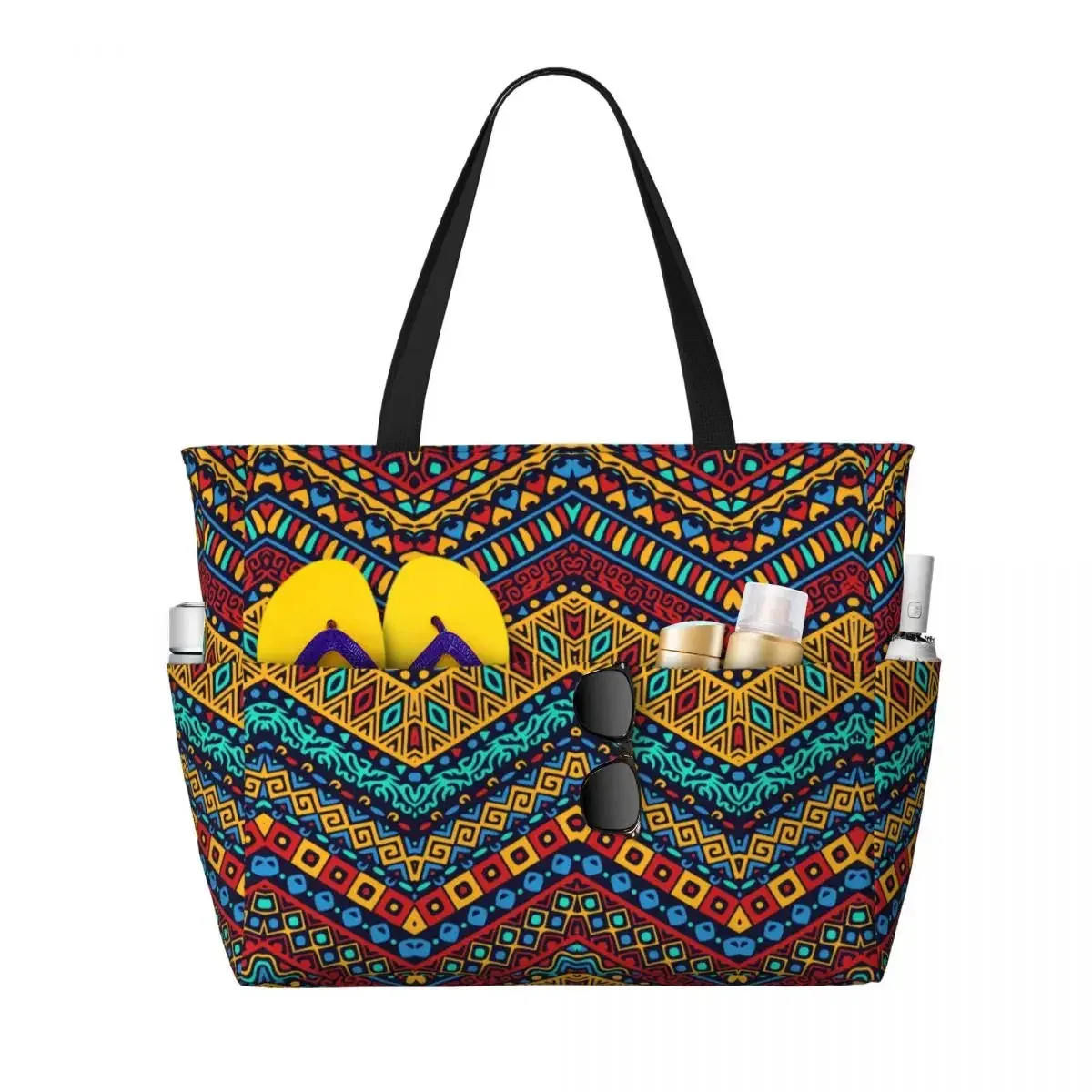 sac fourre-tout personnalisé en tissu kente africain pour femmes, grande capacité, sacs de voyage traditionnels ethniques africains ankara plage salle de sport