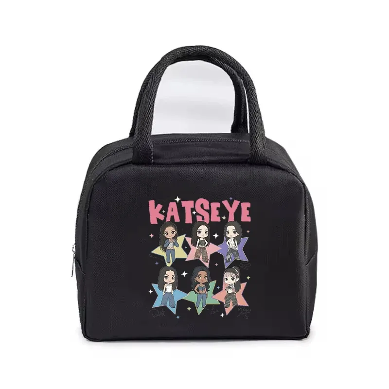 sac fourre-tout imprimé kpop katseye, boîte à lunch thermique, sac de rangement pour hommes, femmes, bureau, étudiants, sacs isothermes pour bento, sac à lunch pour enfants, cadeaux