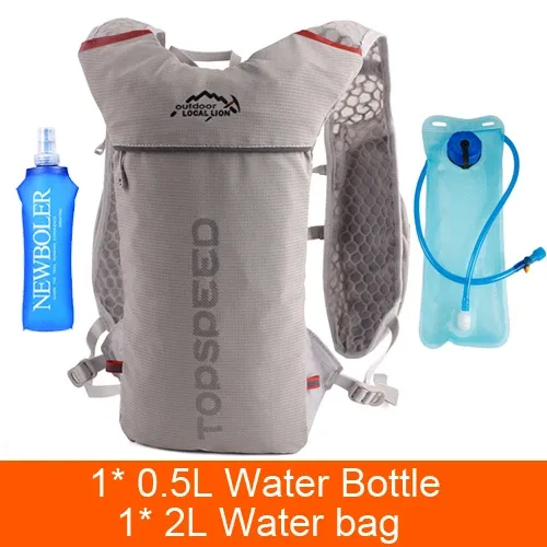 sac à dos d'hydratation pour course à pied 5l, sac de course ultra léger pour marathon, sac à dos de vélo, option gourde souple 500ml