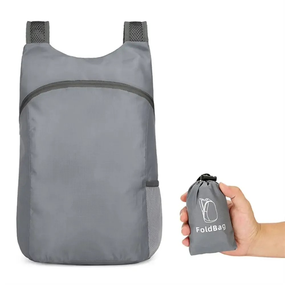 sac à dos pliable avec cordon de serrage, sac de rangement, fermeture éclair, grande capacité, léger, en nylon, sac d'école, sac à bandoulière, sac de voyage