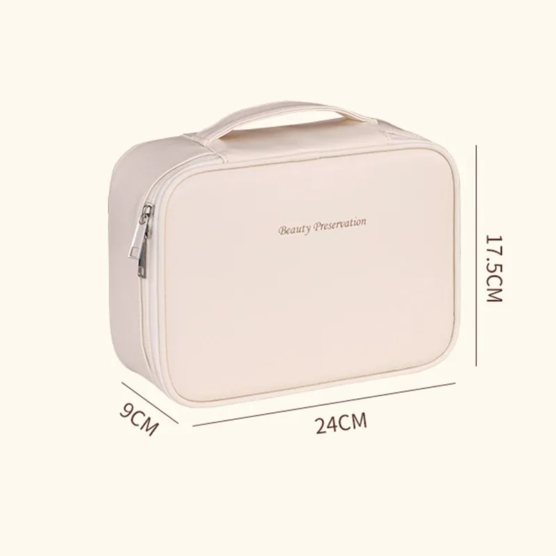 trousse de maquillage pour femmes, sac cosmétique à double compartiment, grande capacité, sac de rangement portable, organisateur de voyage, trousse de toilette imperméable