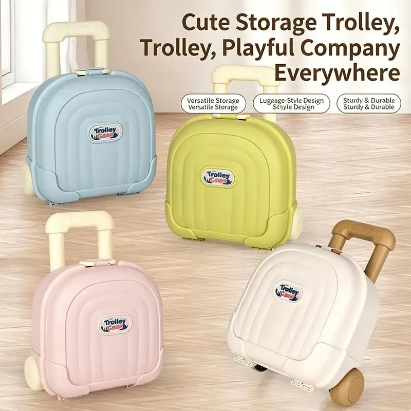 mini valise à roulettes mignonne pour enfants, coque épaisse durable, grande capacité pour le voyage des enfants, le rangement des jouets, des collations et des articles quotidien