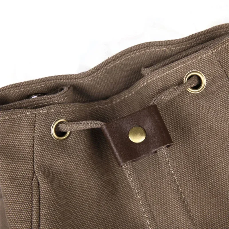 sac dos toile femelle polyester poche intérieure zippée bandoulière arquée style preppy couleur marron clair capacité 20 35 litres