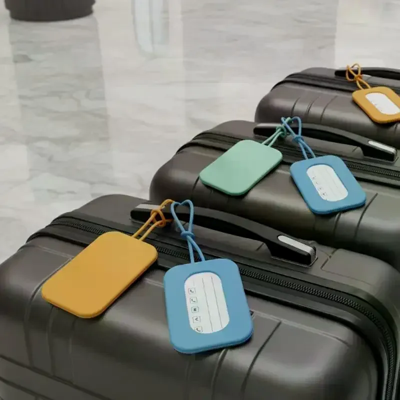 étiquette de bagage universelle en silicone souple avec cordon détachable – étiquette de bagage de voyage anti-perte, étiquette d'identification de valise