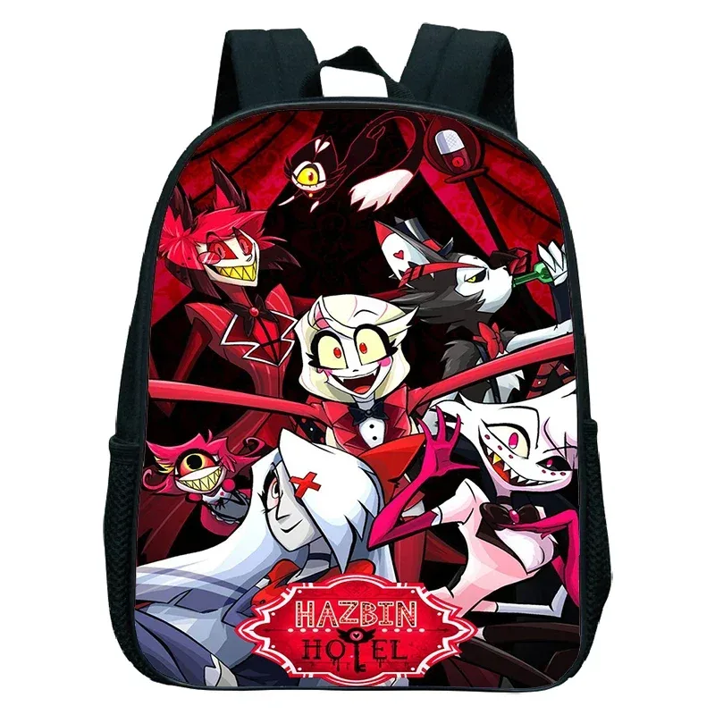 sacs à dos anime hazbin tendance, sacs de maternelle imperméables pour filles et garçons, cartable d'école anime hotel, petit sac à dos pour enfants, mochila