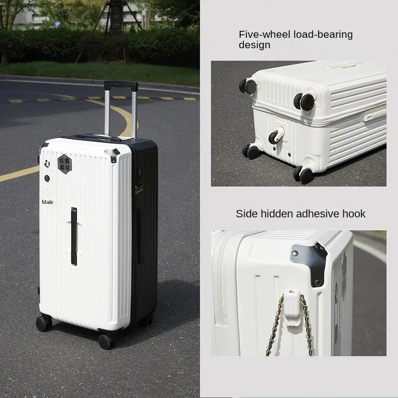 valise de voyage surdimensionnée de 28/30/36/50 pouces avec cinq roues tournantes, boîtier embarqué de 20 pouces, bagages à roulettes de grande capacité pour pc