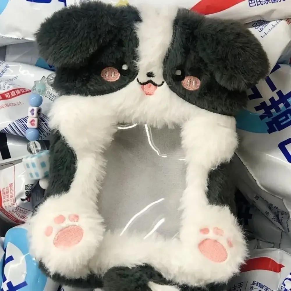étui à cartes photo en peluche, mignon, dessin animé, lapin, chien, chat, porte-cartes, portable, ins, porte-cartes, étudiants, idole, photos, housse de protection